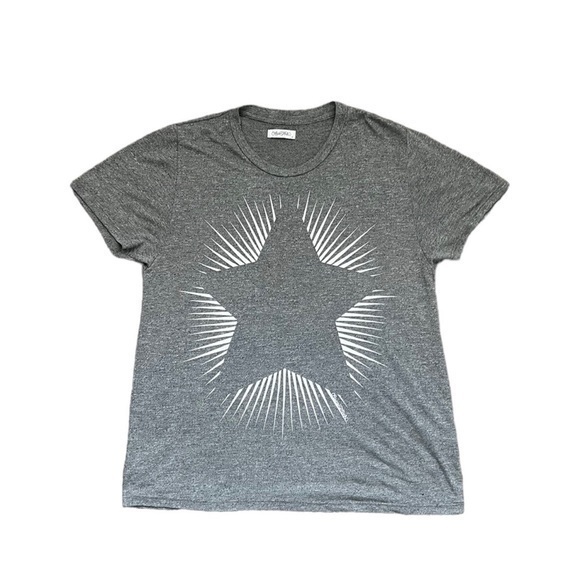 Lauren Moshi Grey Star Crewneck Short Sleeve Tee Top‎ - Picture 1 of 8